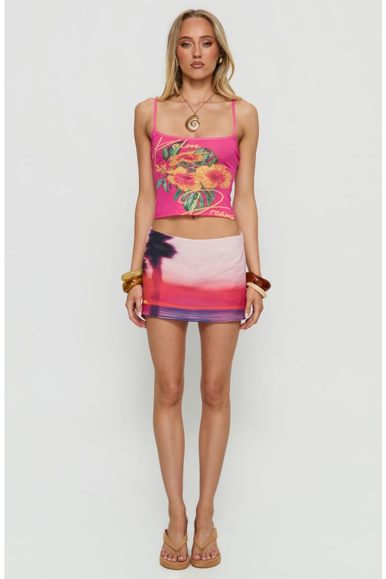 Palm Dreams Sequin Detail Graphic Tank, Alternate, color, PINK