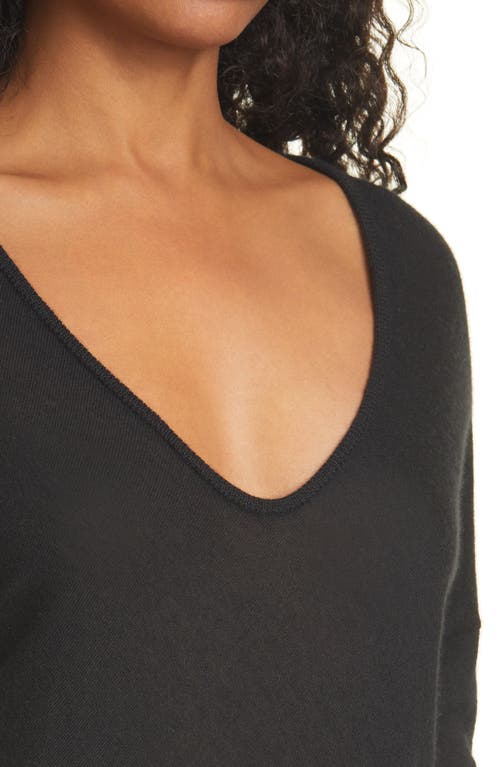 Rag & Bone Mandee Deep V-neck Cashmere Sweater In Black