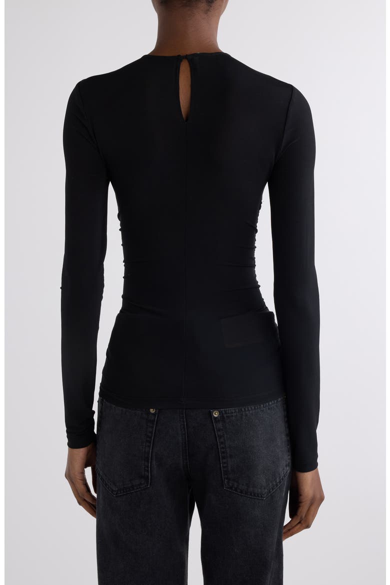 Gladice Bow Cutout Long Sleeve Knit Top, Alternate, color, BLACK