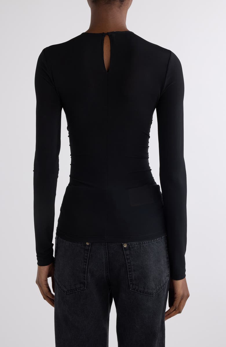 Isabel Marant Gladice Bow Cutout Long Sleeve Knit Top, Alternate, color, Black
