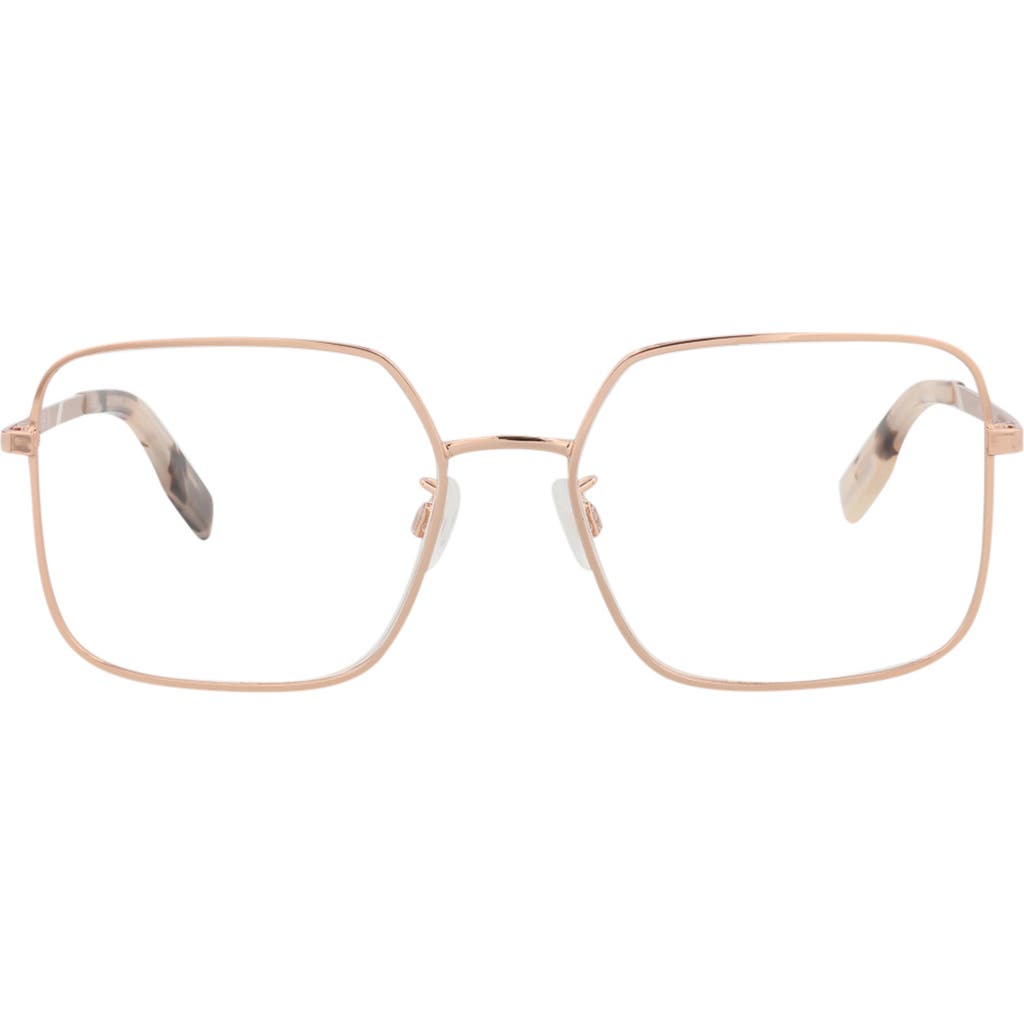 Alexander Mcqueen Mcqueen 52mm Square Optical Glasses In Gold Gold Transparent