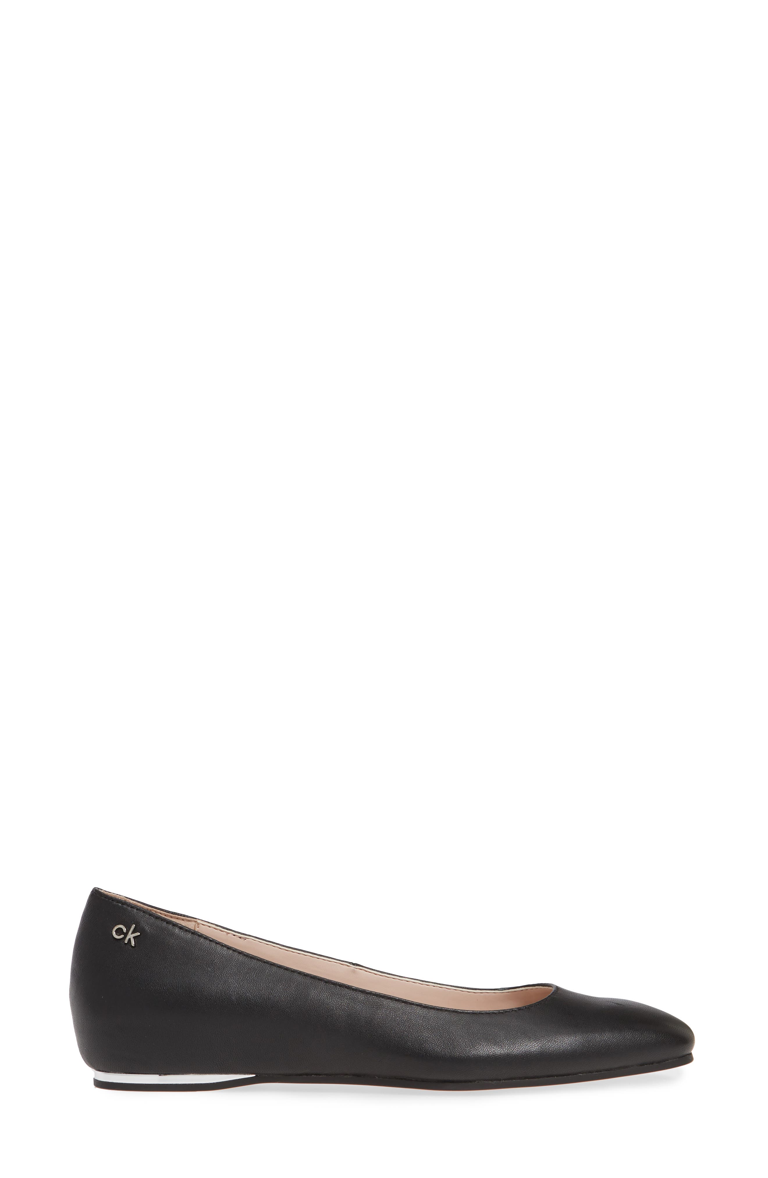 Heidy Skimmer Flat, Alternate, color, BLACK NAPPA LEATHER