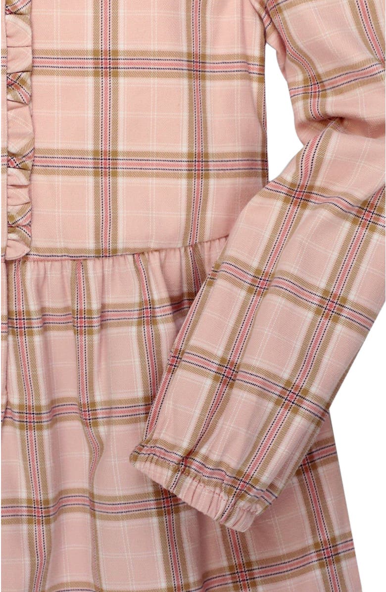 Hope & Henry Girls' Organic Tiered Ruffle Neck Dress, Toddler, Alternate, color, Fall Rose Plaid