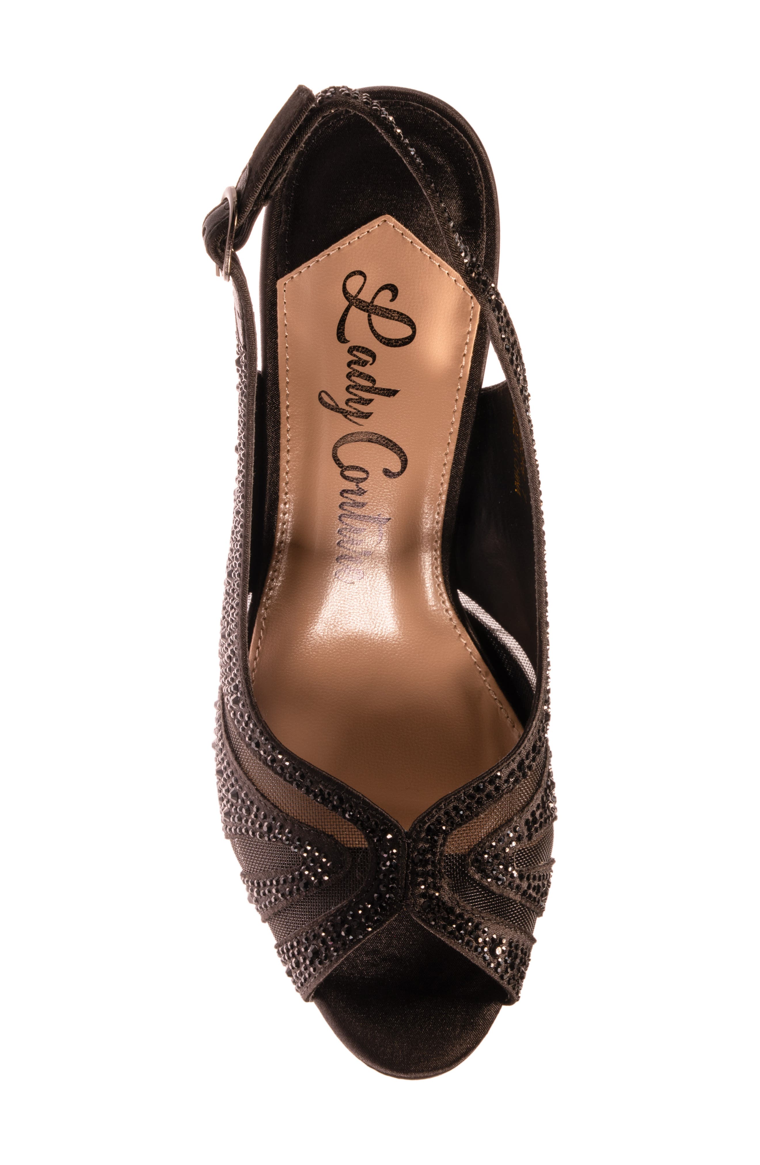 LADY COUTURE Rhinstone Slingback Sandal, Alternate, color, Black