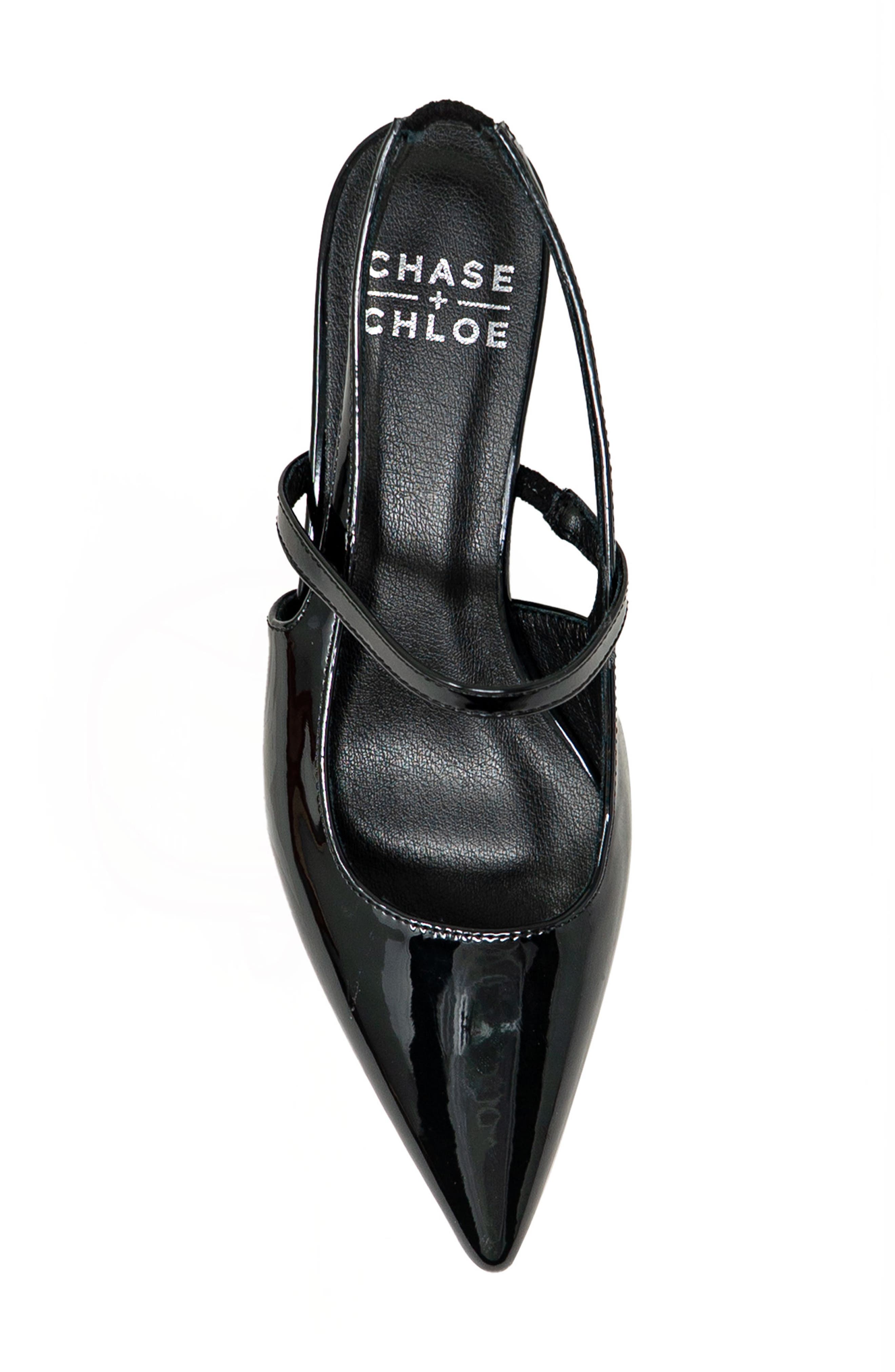 CHASE AND CHLOE Zandra Slingback Pump, Alternate, color, Black Patent