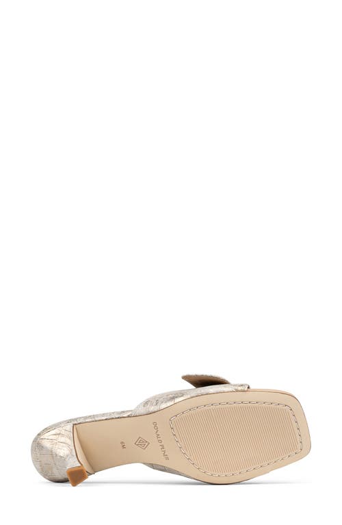 Donald Pliner Buckle Croc Embossed Slide Sandal In Light Bronze