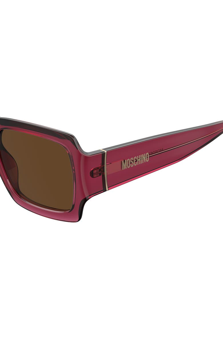 Moschino 53mm Rectangular Sunglasses, Alternate, color, Red