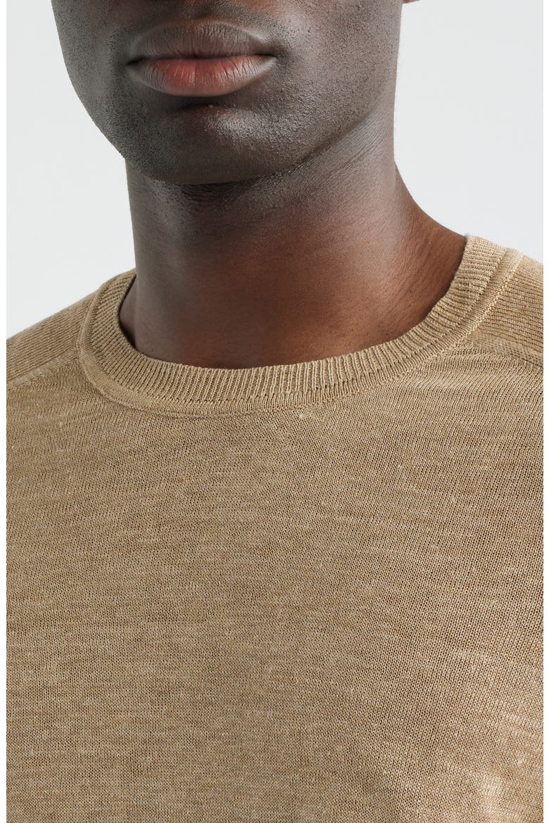 Cormack Long Sleeve Crewneck Linen & Silk Pullover, Alternate, color, SOFT BEIGE