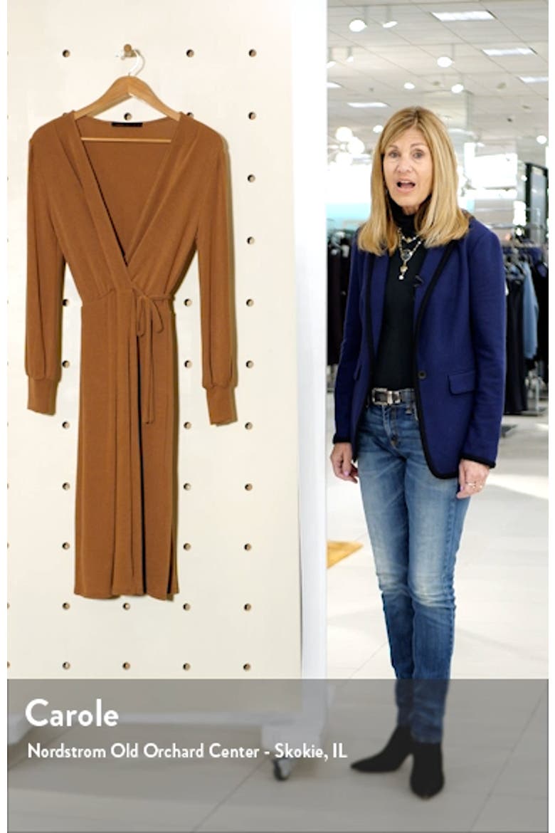 Wrap Long Sleeve Midi Sweater Dress video