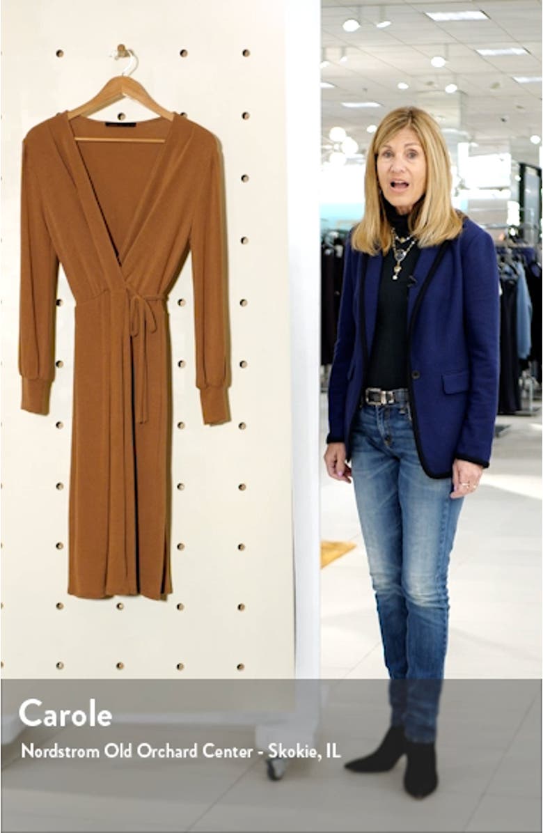 Wrap Long Sleeve Midi Sweater Dress, sales video thumbnail