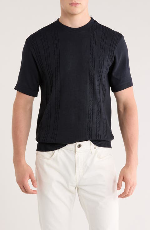 Welburn Cable Stitch Short Sleeve Sweater
