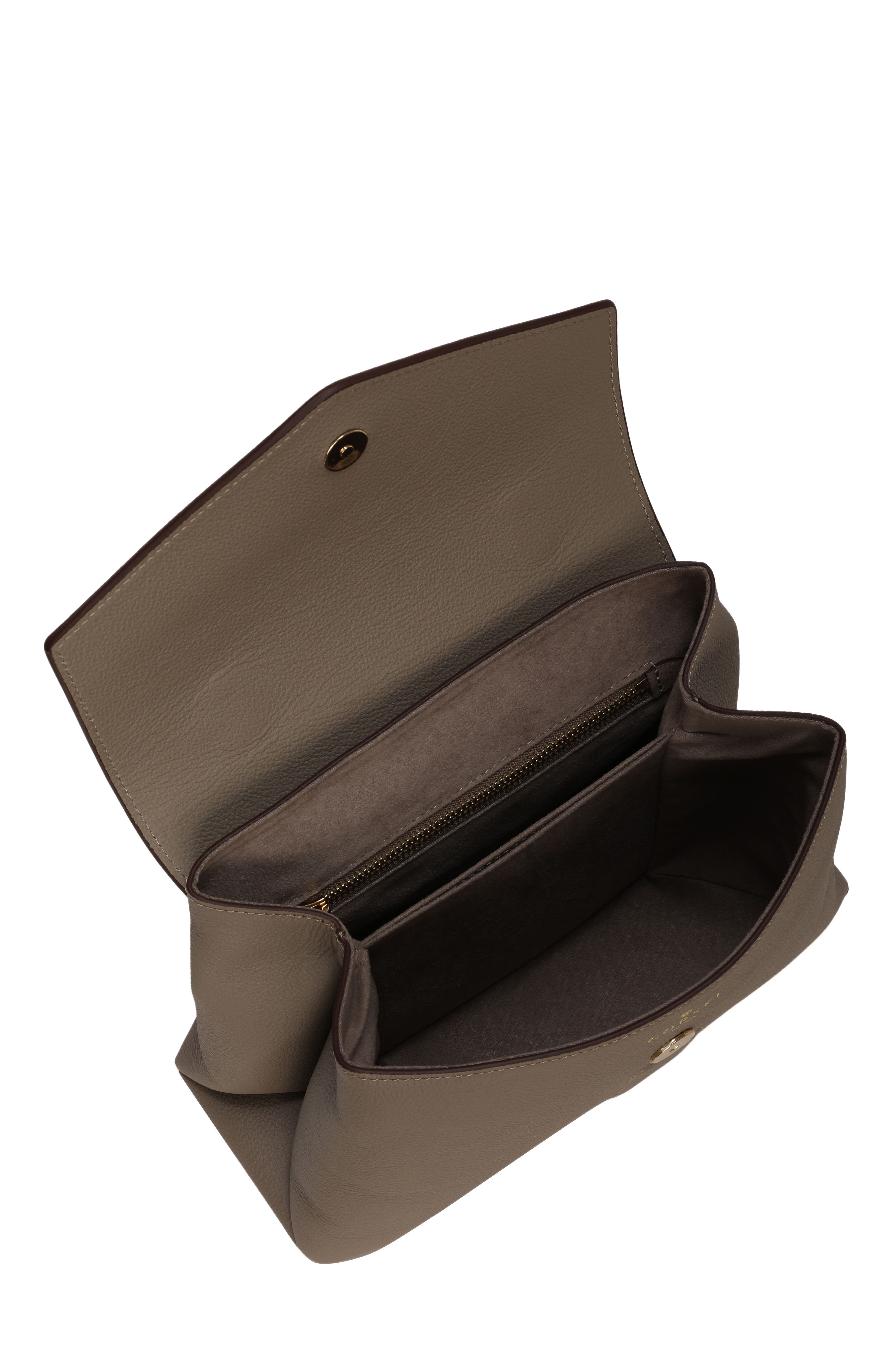 GORSKI Leather Bag with Crossbody Strap, Alternate, color, Taupe