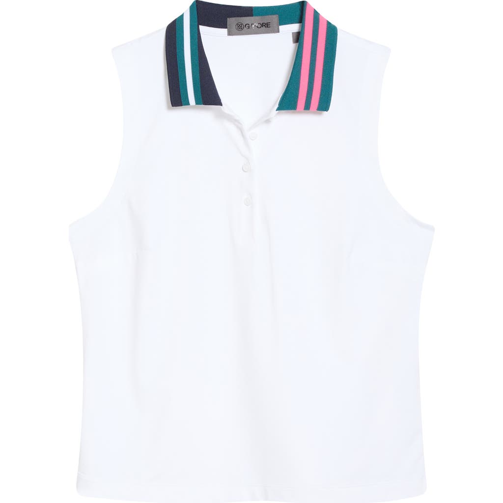 G/fore Sleeveless Golf Polo In Snow