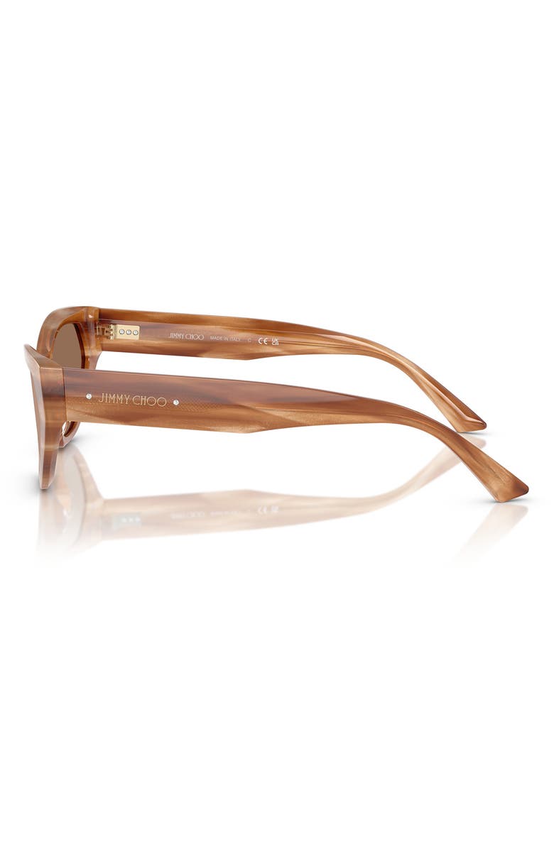 Jimmy Choo 55mm Cat Eye Sunglasses, Alternate, color, Brown Havana
