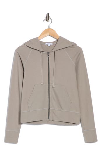 JAMES PERSE JAMES PERSE FRENCH TERRY CROP ZIP HOODIE 