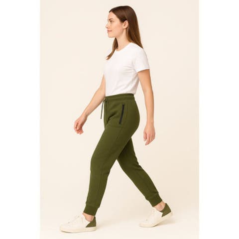 Womens Ultra Soft Zipper Pocket Fleece Sweatpant Jogger