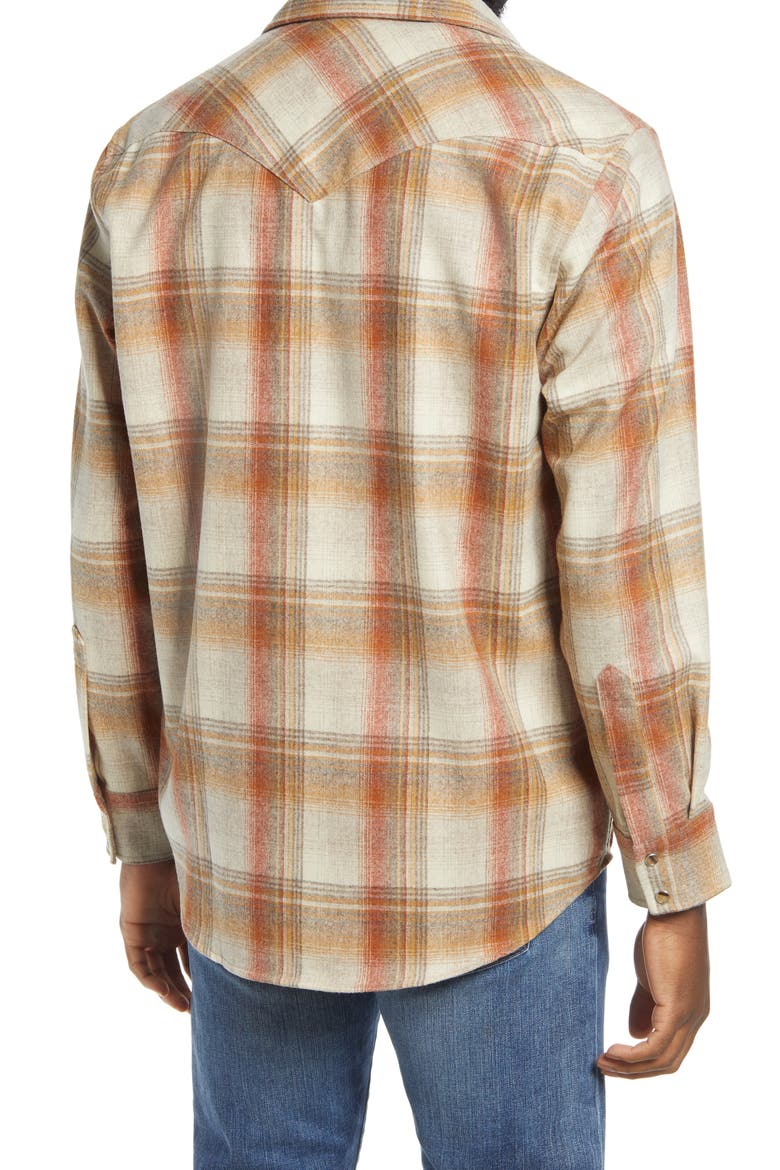 Canyon Wool Snap Front Shirt, Alternate, color, COPPER PLAID