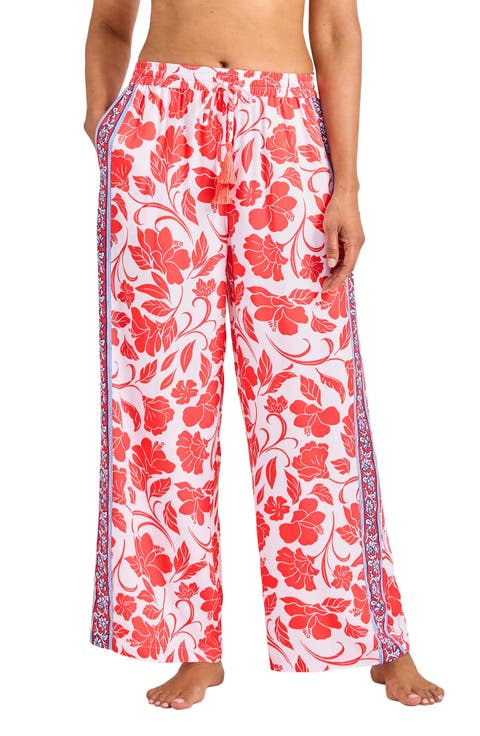Fiori Border Cover-Up Drawstring Pants