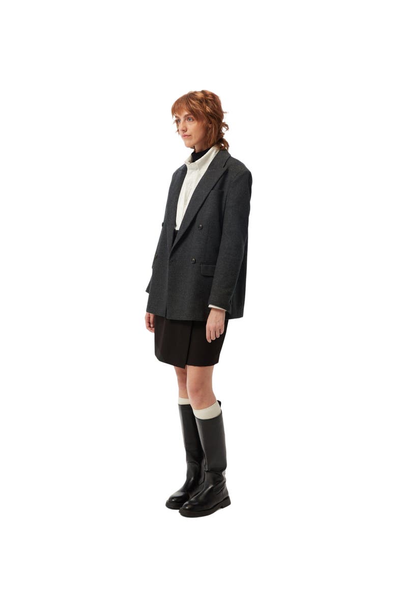 GOBI Mongolian Cashmere Double-Breasted Cashmere Blazer, Alternate, color, Charcoal