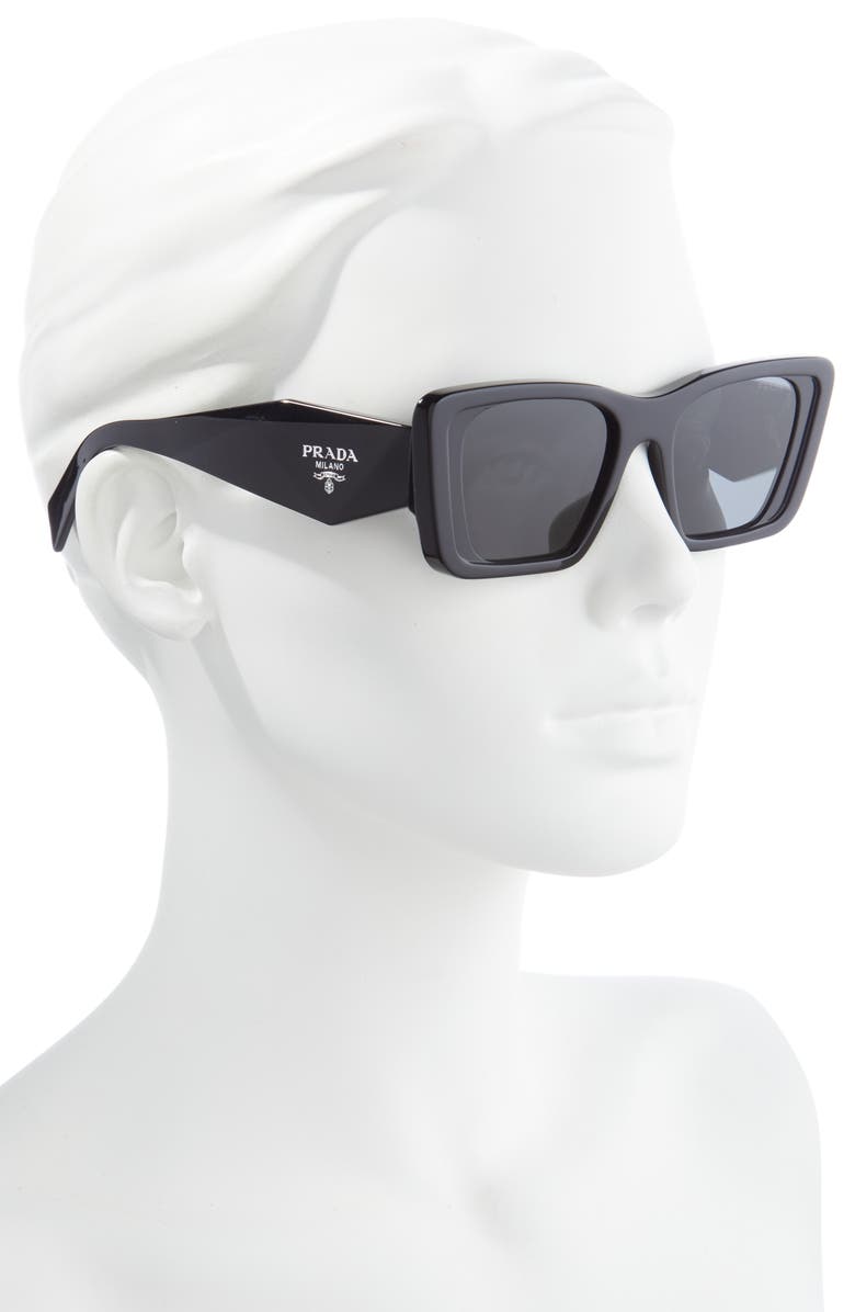 Prada 51mm Butterfly Sunglasses, Alternate, color, Black/ Dark Grey
