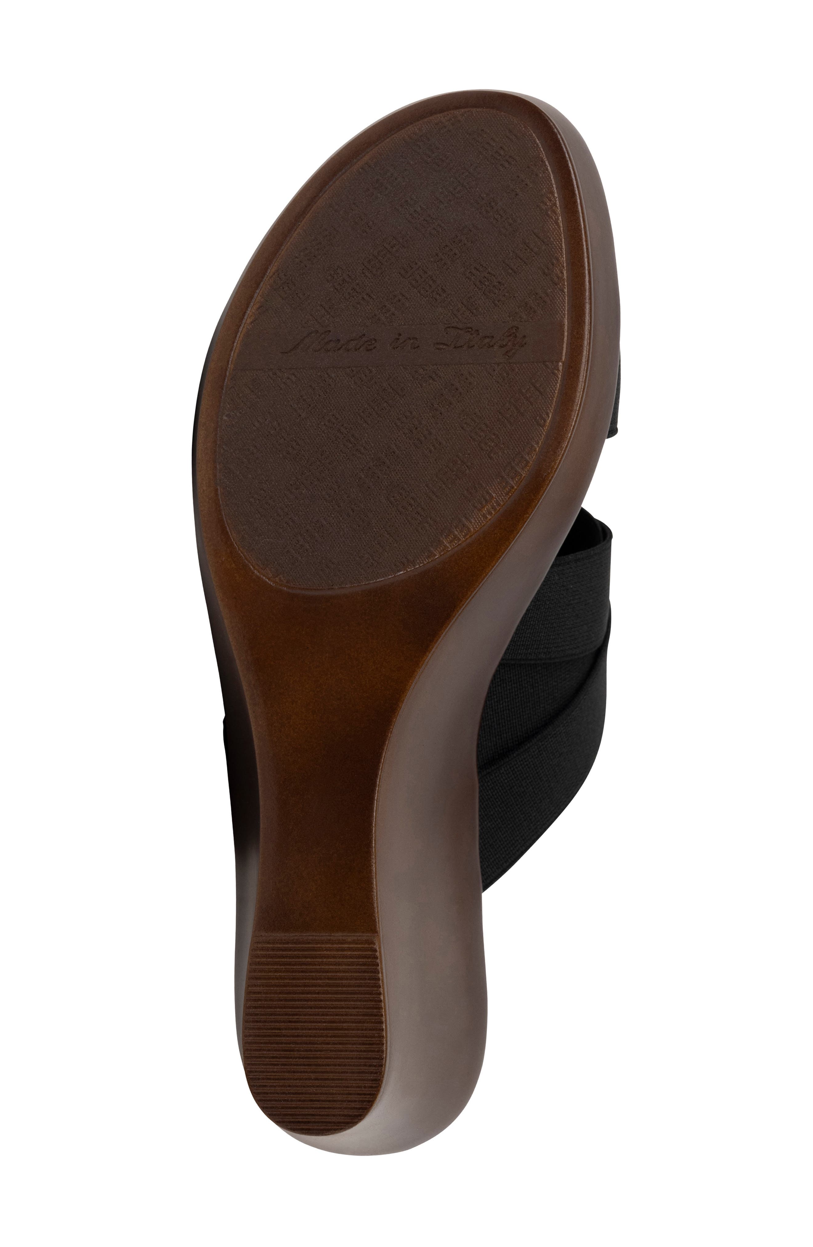 ITALIAN SHOEMAKERS Clous Wedge Sandal, Alternate, color, Black