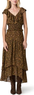 PAIGE Kiana Silk Blend Hi-Low Dress