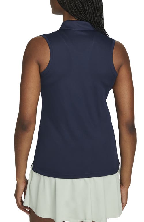 Nike Court Victory Dri-fit Semisheer Sleeveless Polo In Blue