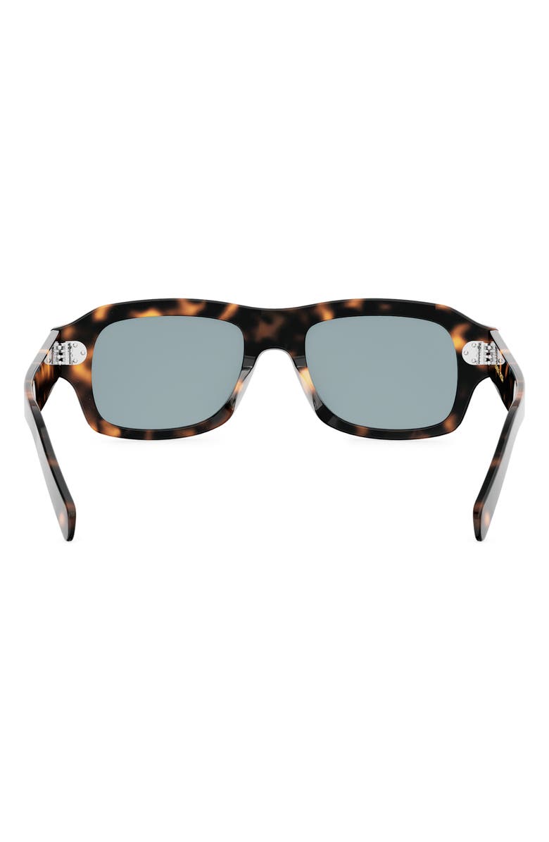 CELINE 3 Dots 53mm Rectangular Sunglasses, Alternate, color, Dark Havana / Blue