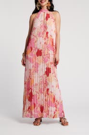 Frances Valentine Slim Pleated Maxi Dress