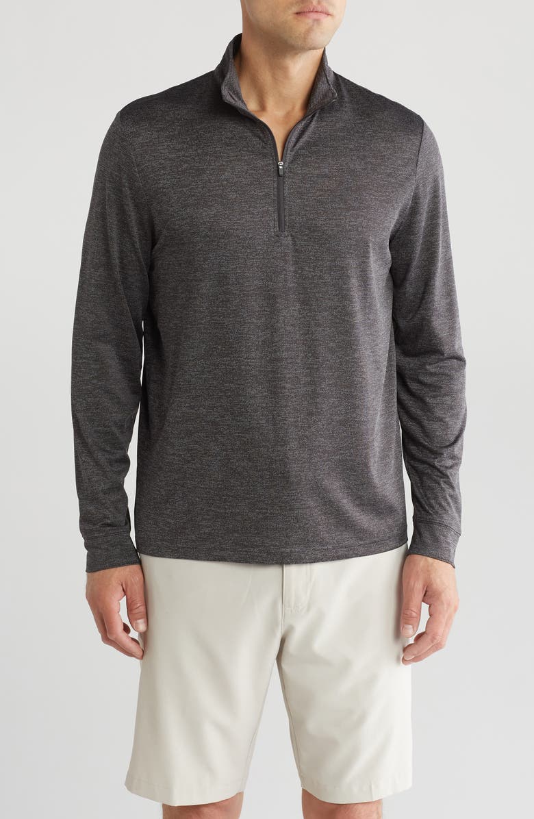 PGA TOUR Long Sleeve Sun Shade 1/4 Zip Pullover, Main, color, Caviar Heather