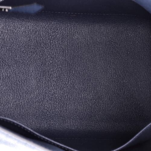 Pre-owned Hermes Hermes Kelly Handbag Blue Epsom With Palladium Hardware 28