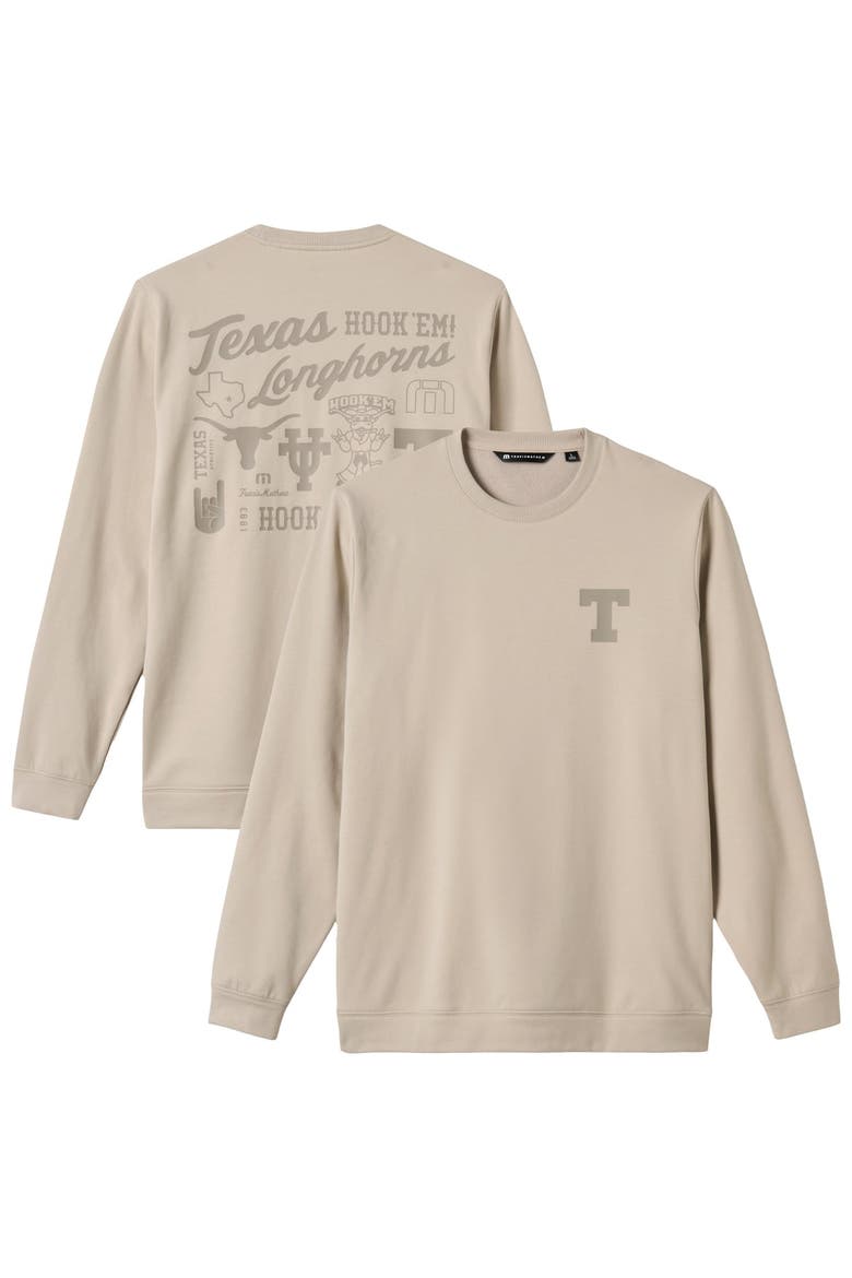 Men's TravisMathew  Tan Texas Longhorns Campus Hero Fleece Tri-Blend Sweatshirt, Main, color, Tan