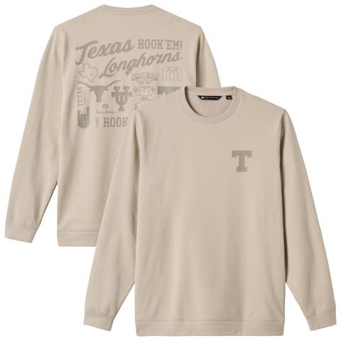 Men's TravisMathew  Tan Texas Longhorns Campus Hero Fleece Tri-Blend Sweatshirt