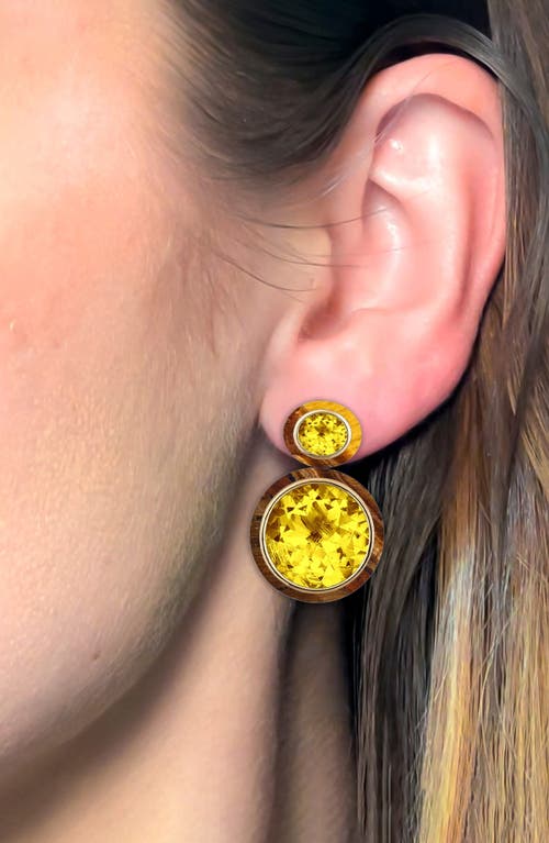 Goshwara Melange Drop Earrings In Yellow