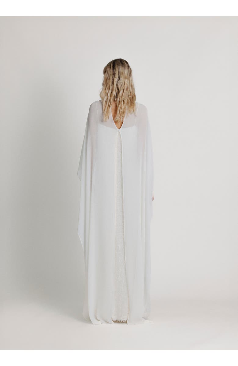 Alas High Neck Bridal Cape, Alternate, color, White