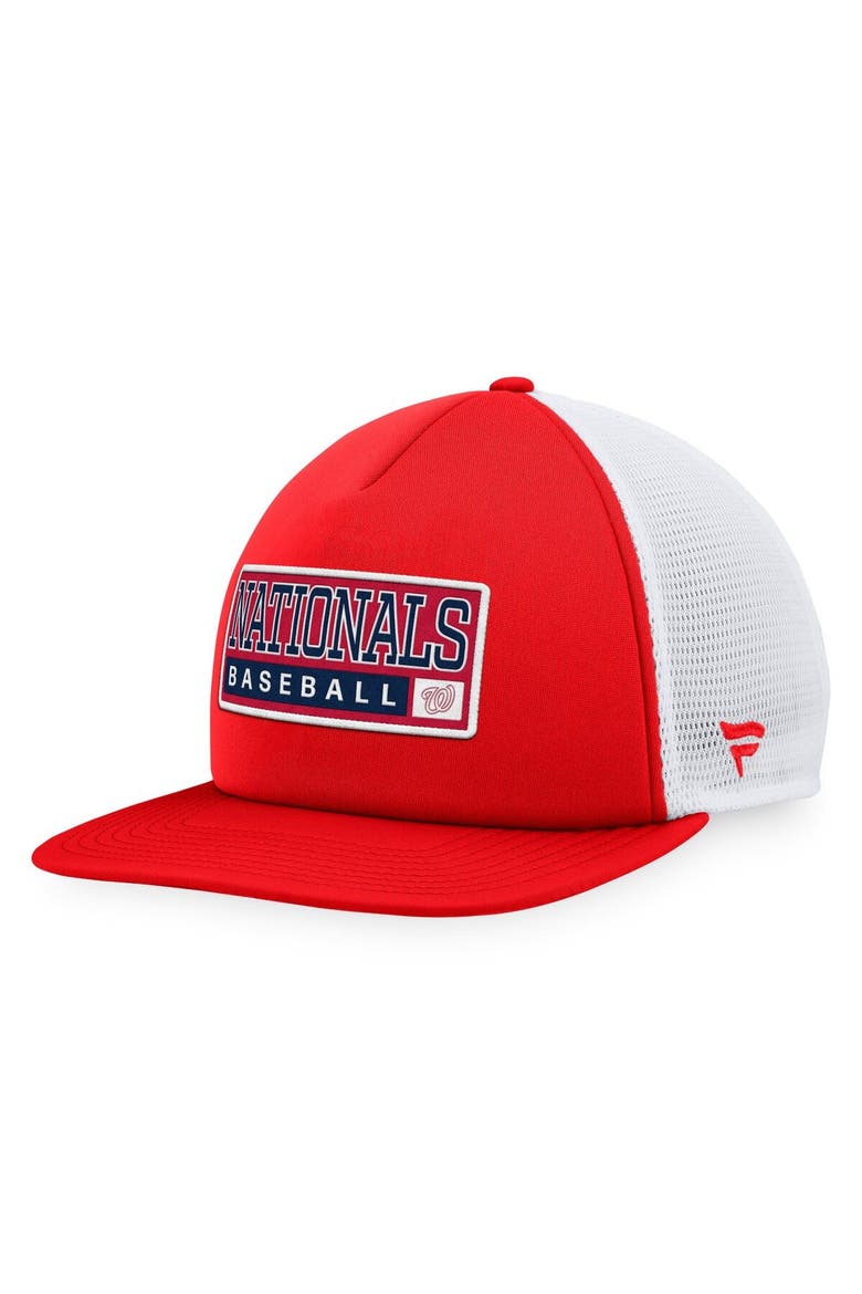 Men's Majestic Red/White Washington Nationals Foam Trucker Snapback Hat, Main, color, Red