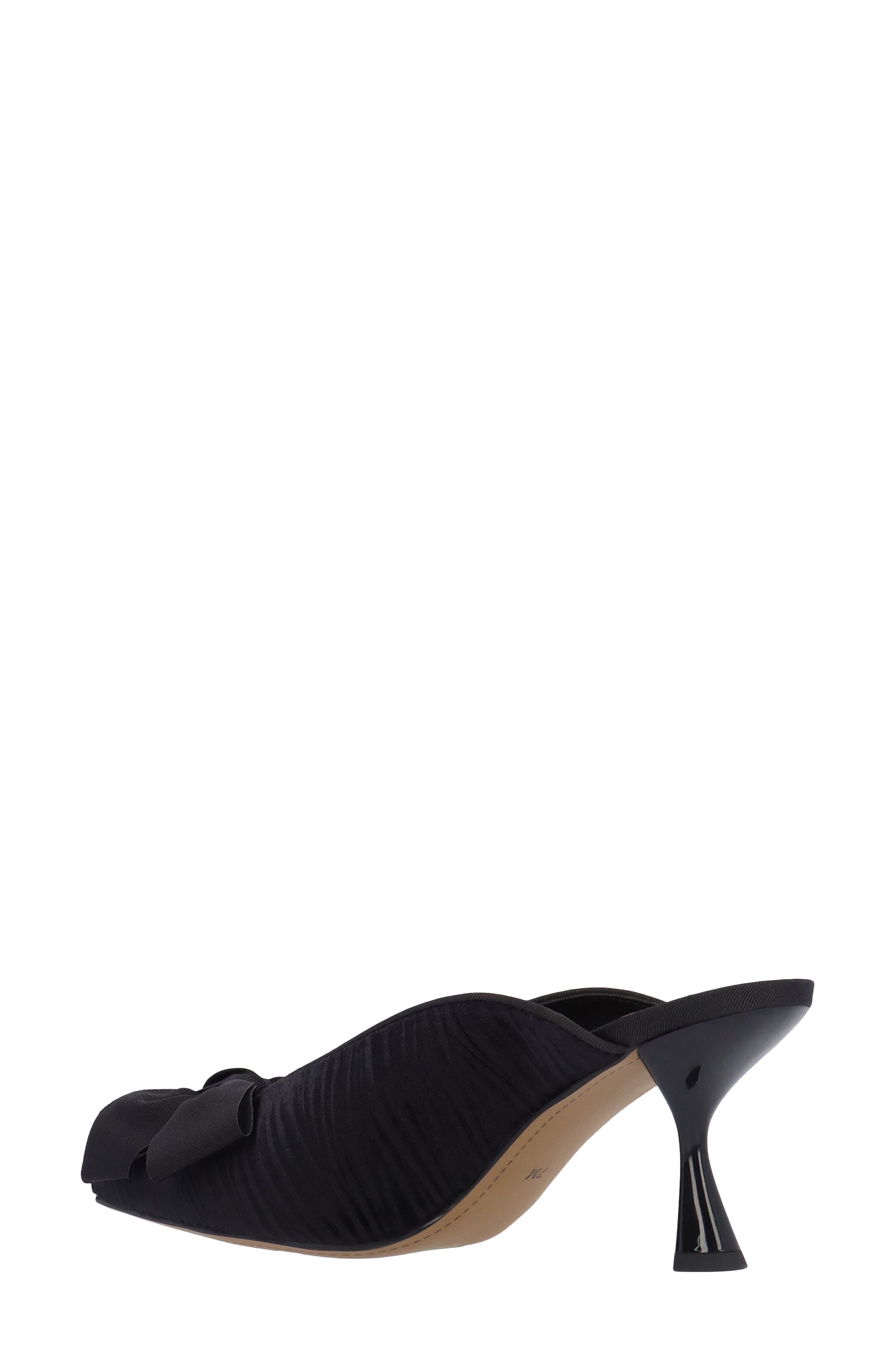 Elvani Pointed Toe Heeled Mule, Alternate, color, BLACK