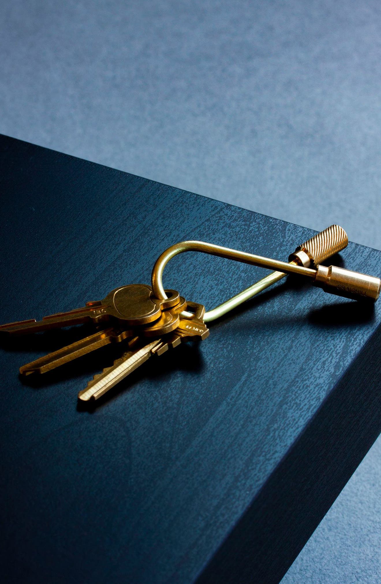 Closed Helix Key Ring, Alternate, color, VAPOR BLACK