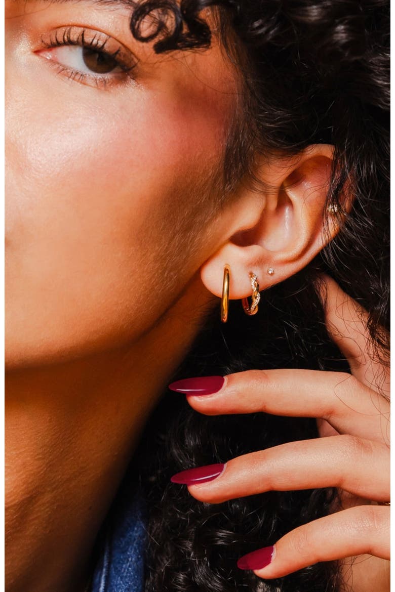 Maude Hoop Earrings, Alternate, color, Silver