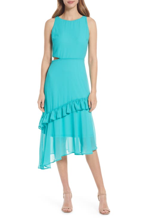 Ruffle Cutout Midi Dress