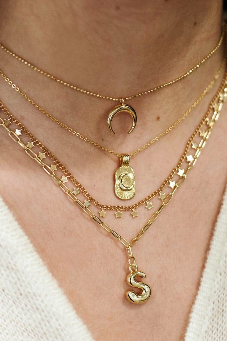 Luna Crescent Necklace, Alternate, color, Gold