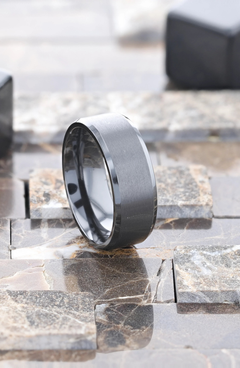 Larson Jewelers Elysian Titanium Wedding Band, Alternate, color, Black Titanium