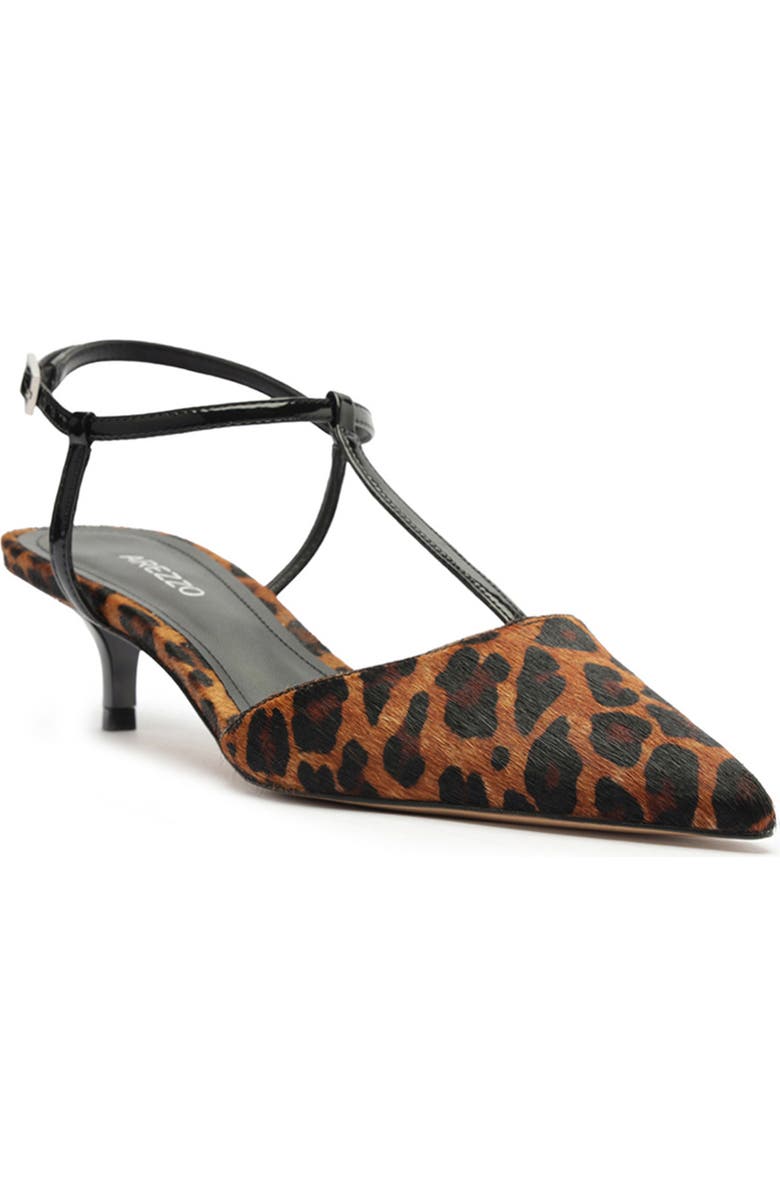 Arezzo Teagan Ankle Strap Pointed Toe Pump, Main, color, Leopard