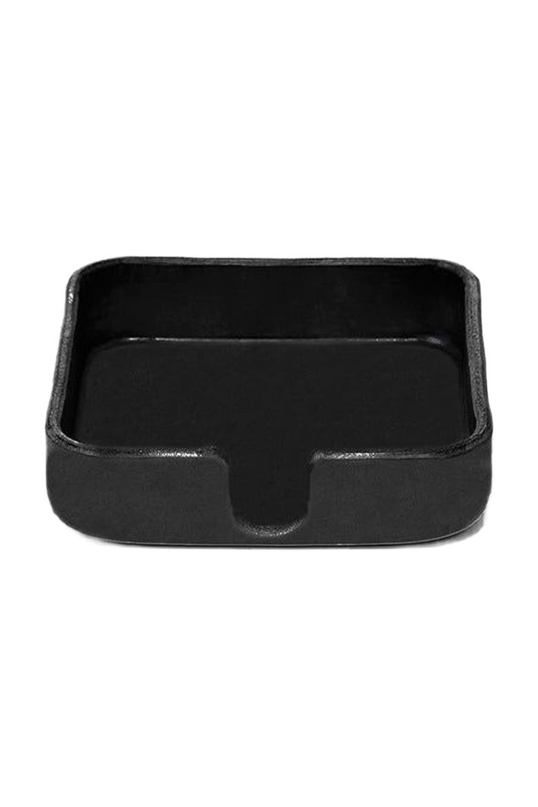 Kobon Leather Square Tray, Main, color, Black