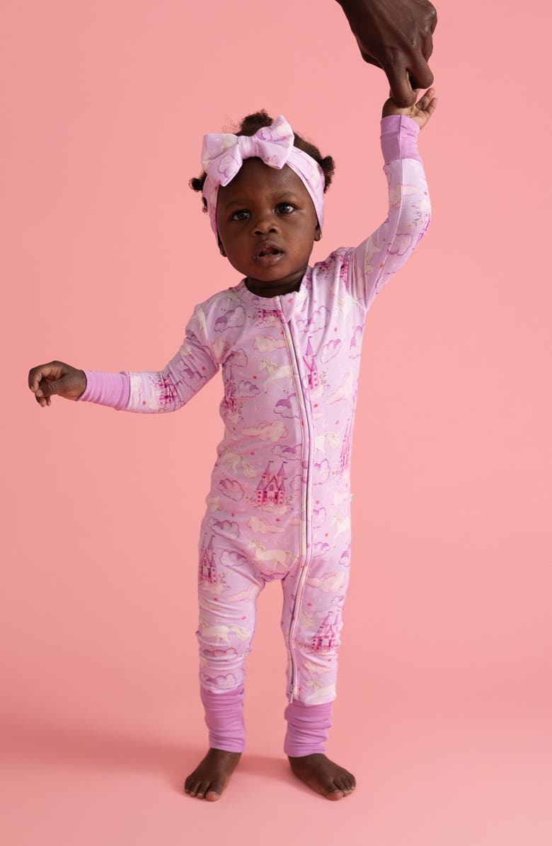 Posh Peanut Smiles Fitted Convertible Footie Pajamas, Alternate, color,