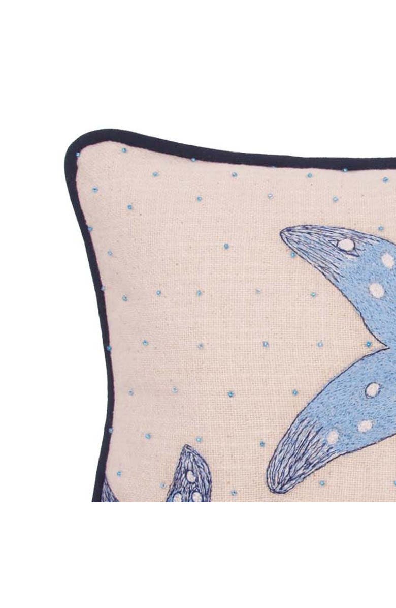 C&F Home Abstract Oceanic Blue Sea Star Graphic Print Embellished Throw Pillow, 10" x 10", Alternate, color, Blue