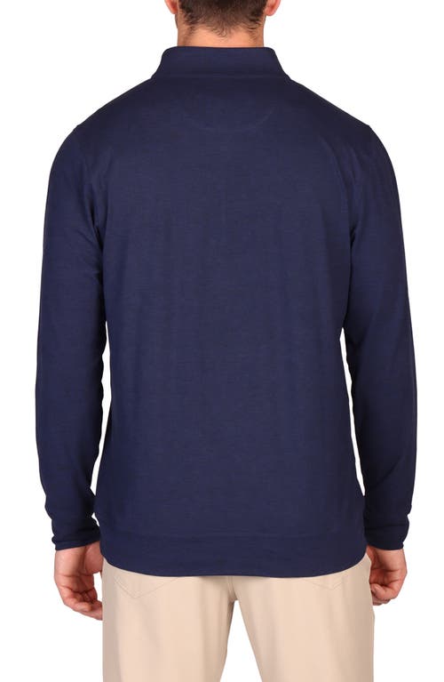 Tailorbyrd Brushed Mélange Quarter Zip Pullover In Blue