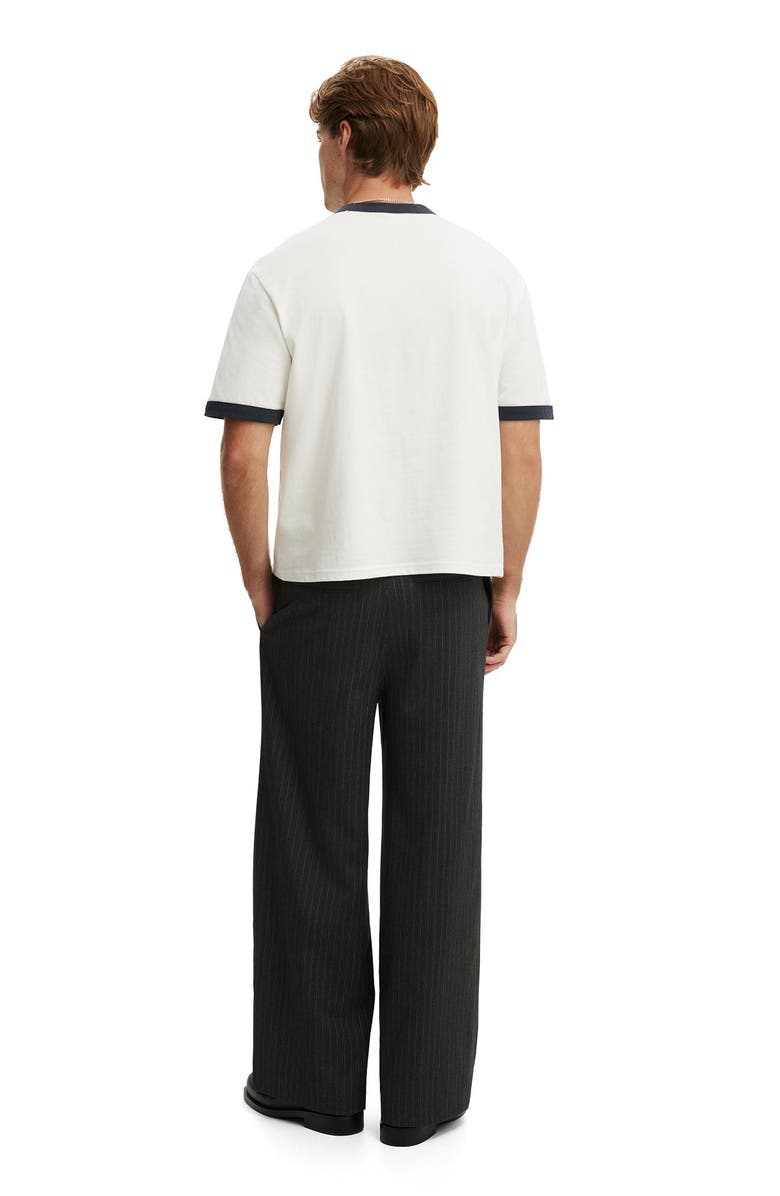 Cotton On Men's Super Baggy Pleated Pant, Alternate, color, Dark Charcoal Pinstripe
