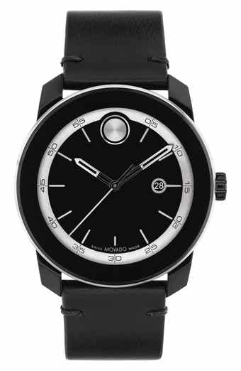 Movado Bold TR90 Leather Strap Watch, 42mm