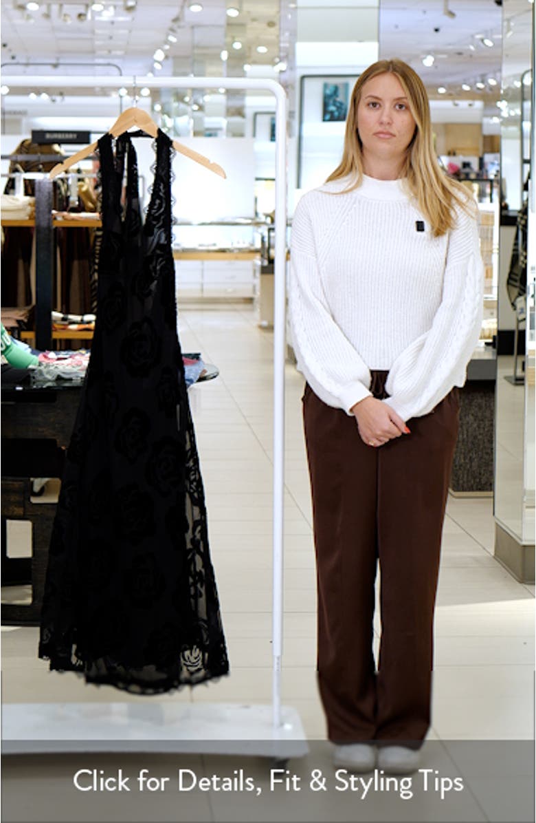 Stars Align Burnout Lace Halter Midi Dress, sales video thumbnail